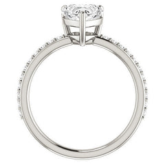 Heart Moissanite Petite Basket Engagement Ring