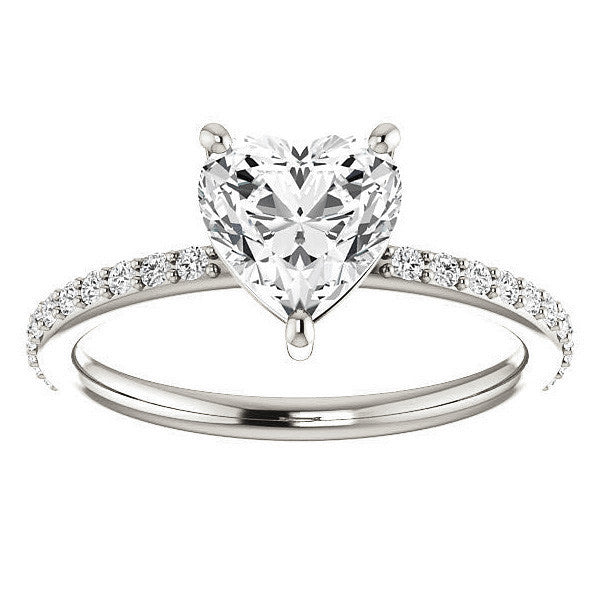 Heart Moissanite Petite Basket Engagement Ring