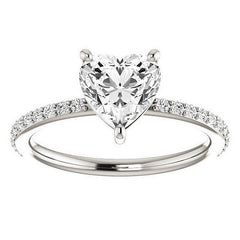 Heart Moissanite Petite Basket Engagement Ring