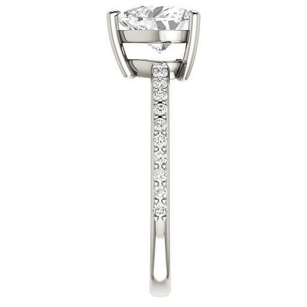 Heart Moissanite Petite Basket Engagement Ring