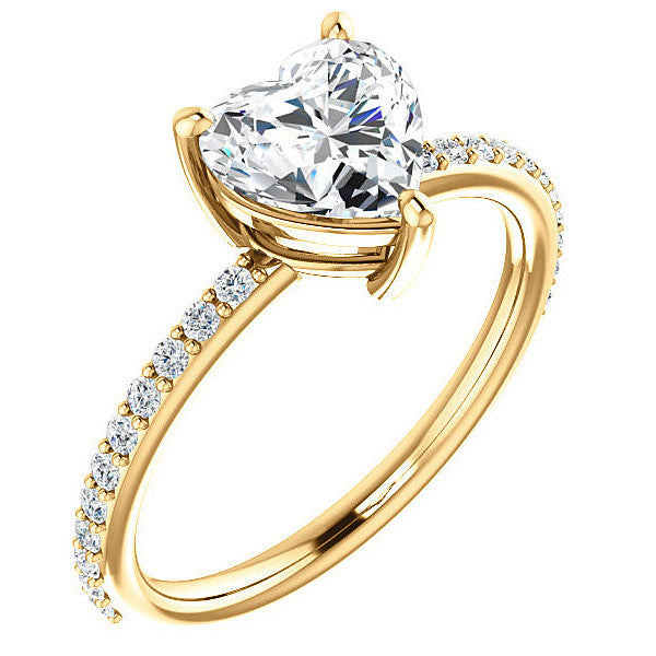Heart Moissanite Petite Basket Engagement Ring