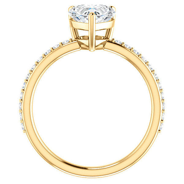 Heart Moissanite Petite Basket Engagement Ring