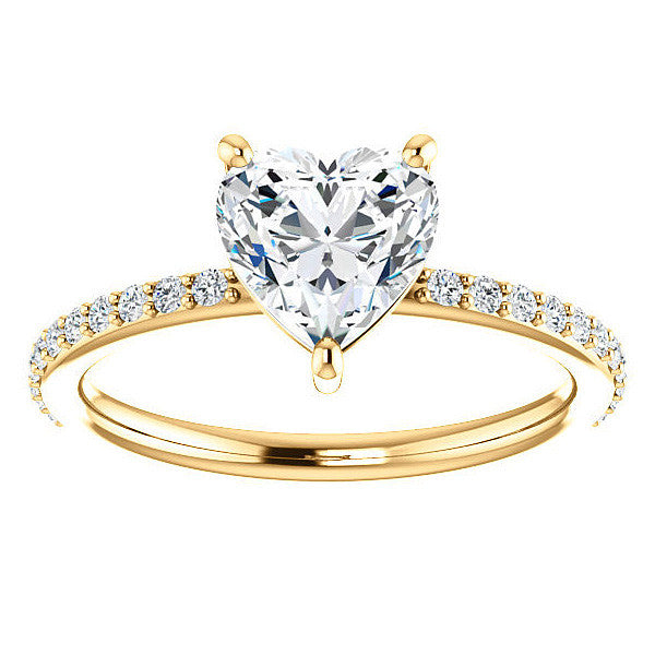 Heart Moissanite Petite Basket Engagement Ring