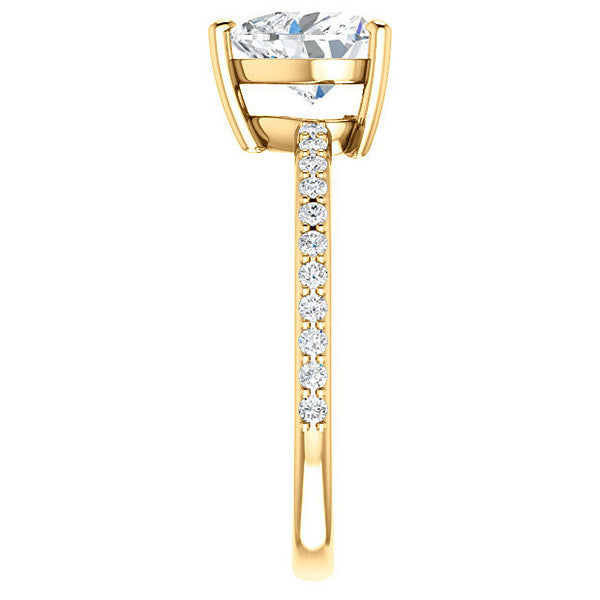 Heart Moissanite Petite Basket Engagement Ring