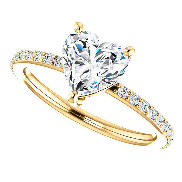 Heart Moissanite Petite Basket Engagement Ring