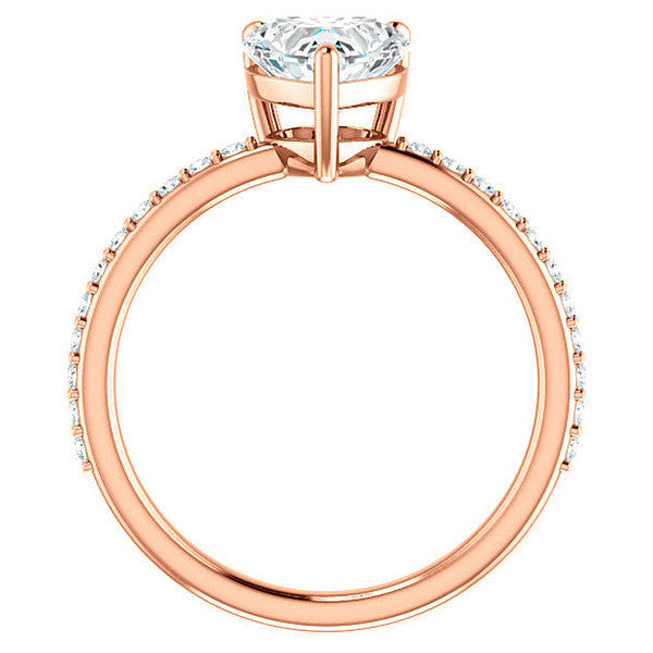 Heart Moissanite Petite Basket Engagement Ring