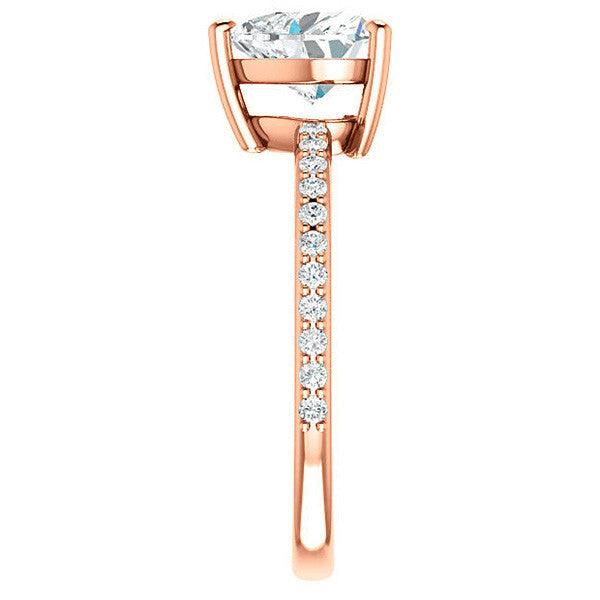 Heart Moissanite Petite Basket Engagement Ring