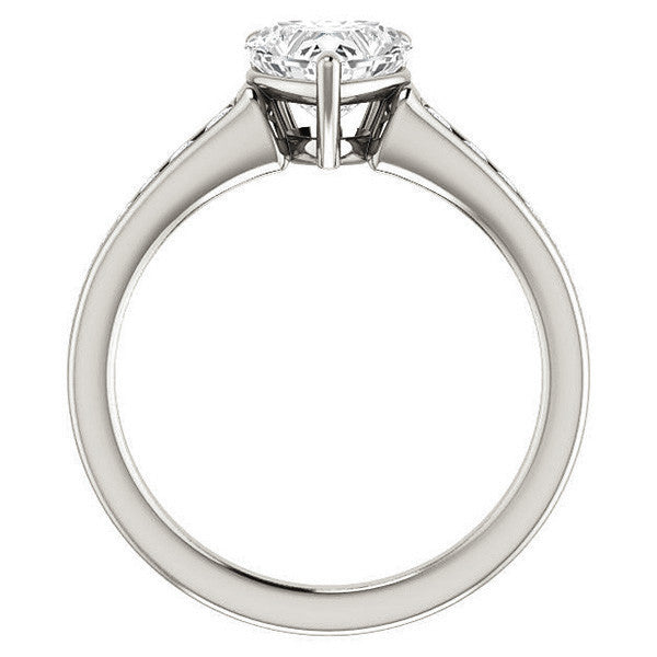 Heart Channel Set Moissanite Engagement Ring