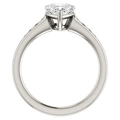 Heart Channel Set Moissanite Engagement Ring