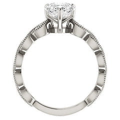 Heart cut Infinity-Styled Moissanite Engagement Ring with Milgrain