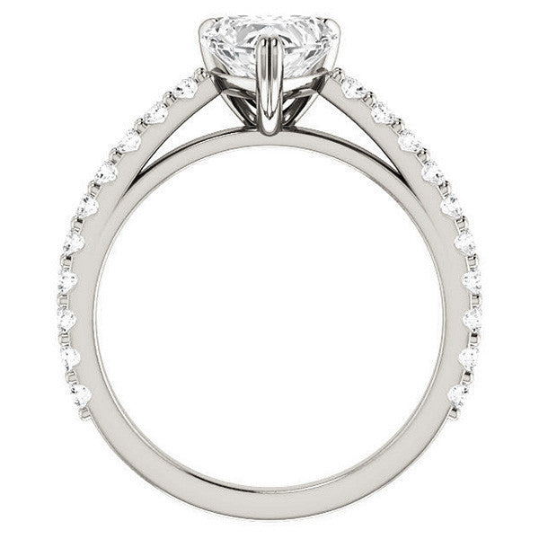 Heart cut Moissanite Double Prong Cathedral Engagement Ring