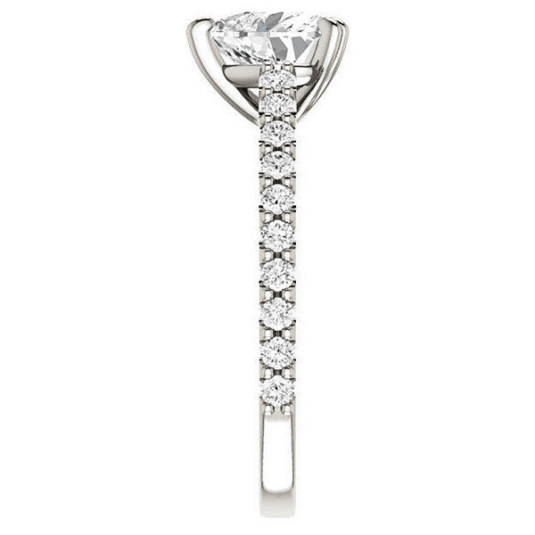 Heart cut Moissanite Double Prong Cathedral Engagement Ring