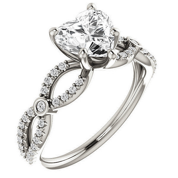 Heart Moissanite Infinity Styled Engagement Ring