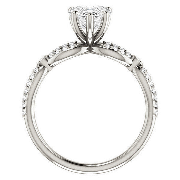 Heart Moissanite Infinity Styled Engagement Ring