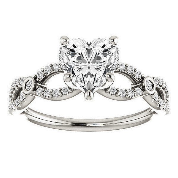 Heart Moissanite Infinity Styled Engagement Ring