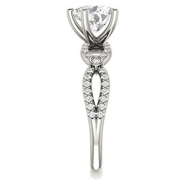Heart Moissanite Infinity Styled Engagement Ring