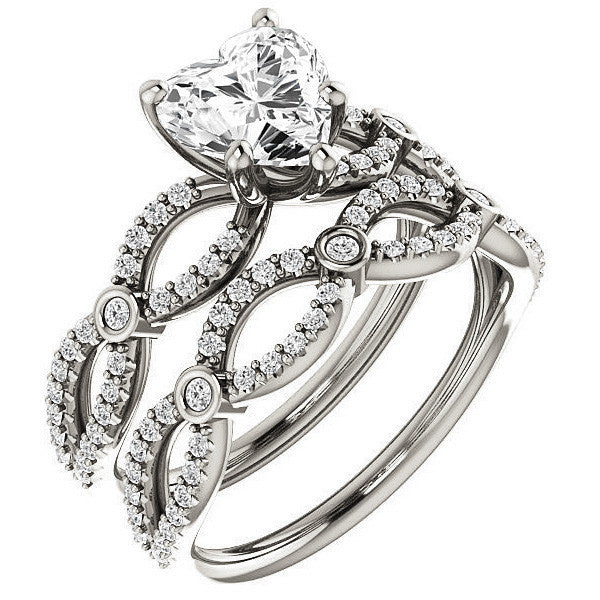 Heart Moissanite Infinity Styled Engagement Ring