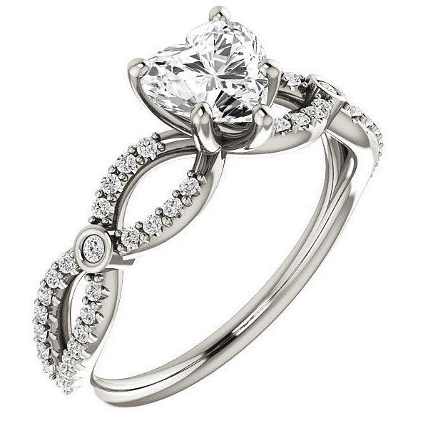 Heart Moissanite Infinity Styled Engagement Ring