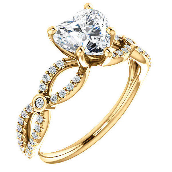 Heart Moissanite Infinity Styled Engagement Ring