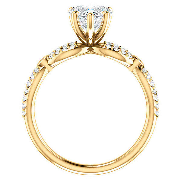 Heart Moissanite Infinity Styled Engagement Ring