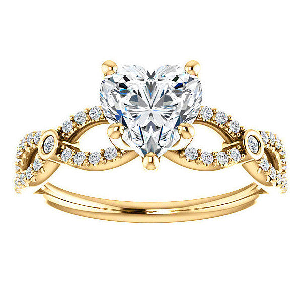 Heart Moissanite Infinity Styled Engagement Ring