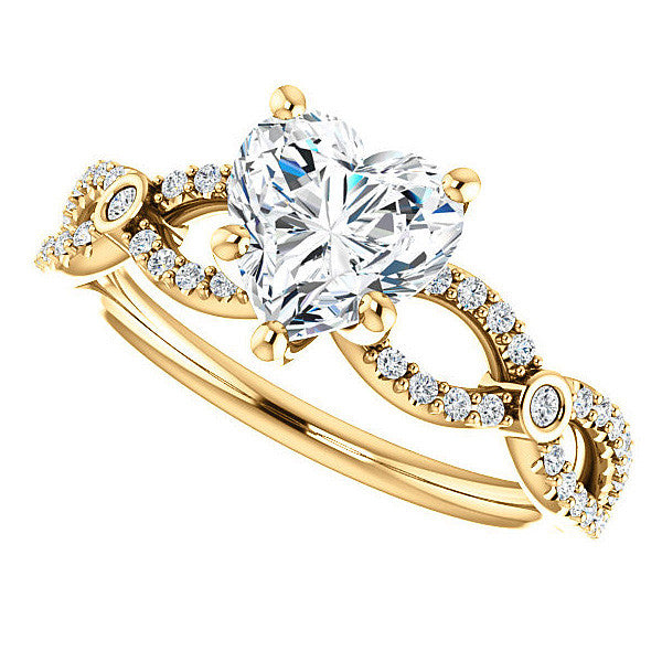 Heart Moissanite Infinity Styled Engagement Ring