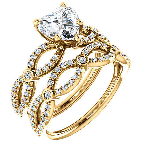 Heart Moissanite Infinity Styled Engagement Ring