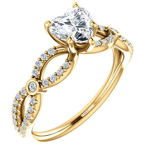 Heart Moissanite Infinity Styled Engagement Ring