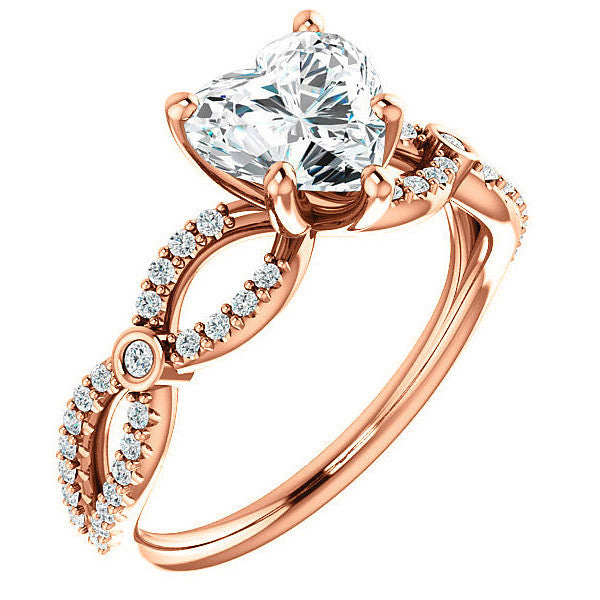 Heart Moissanite Infinity Styled Engagement Ring