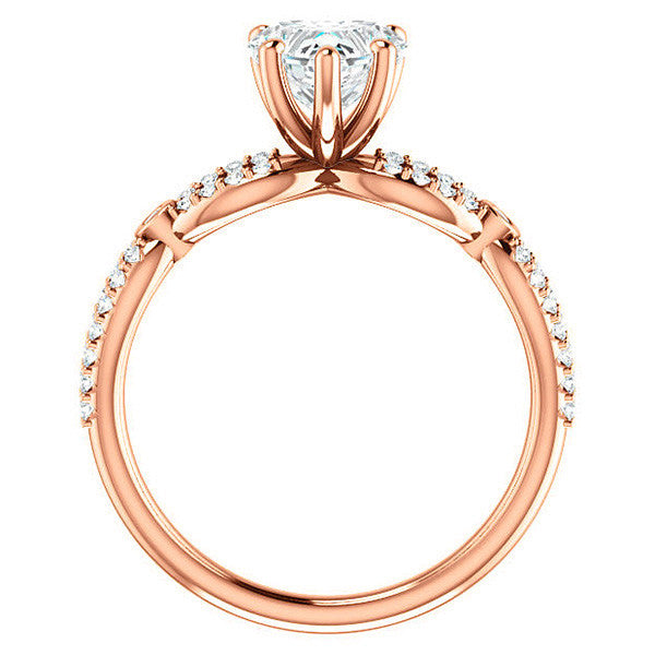 Heart Moissanite Infinity Styled Engagement Ring