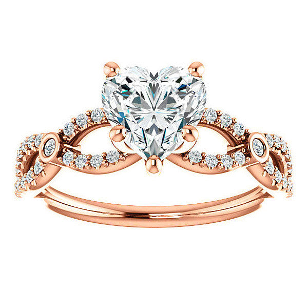 Heart Moissanite Infinity Styled Engagement Ring