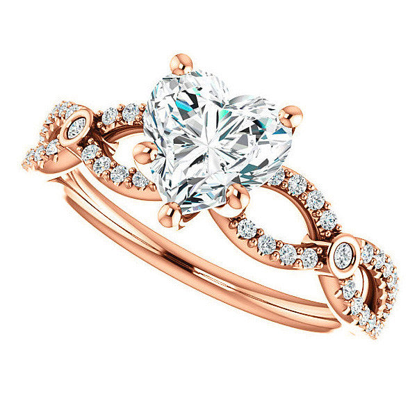 Heart Moissanite Infinity Styled Engagement Ring