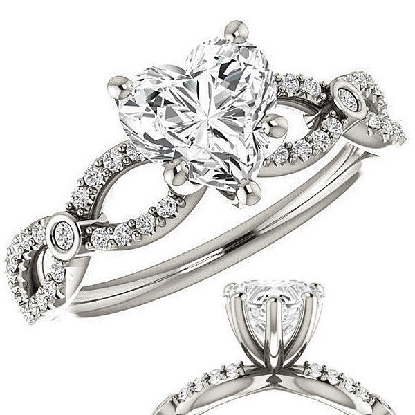 Heart Moissanite Infinity Styled Engagement Ring