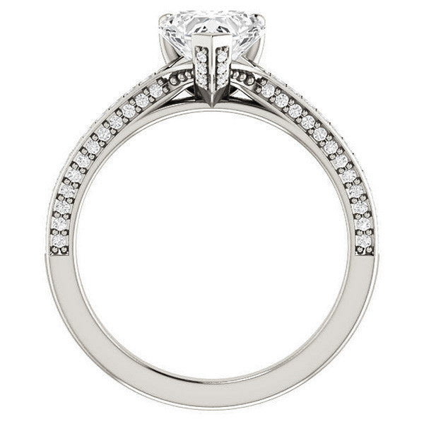 Heart Moissanite & Diamond Accented Engagement Ring
