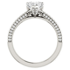 Heart Moissanite & Diamond Accented Engagement Ring