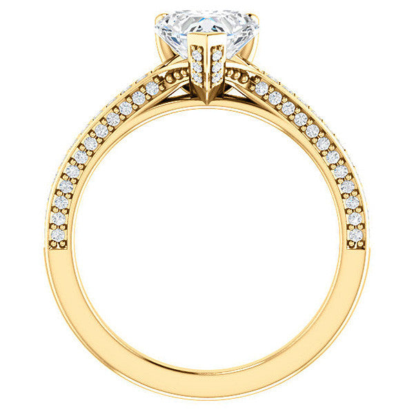 Heart Moissanite & Diamond Accented Engagement Ring