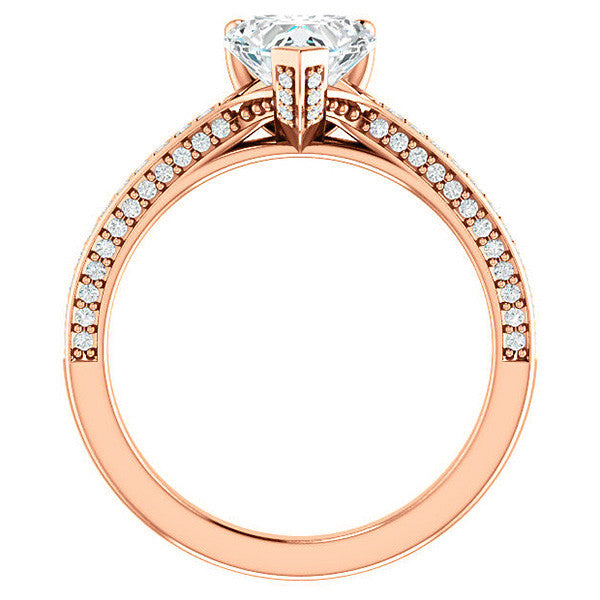 Heart Moissanite & Diamond Accented Engagement Ring