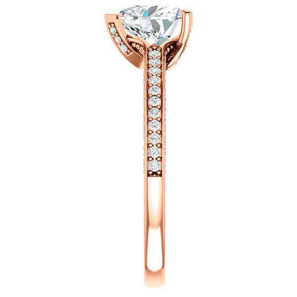 Heart Moissanite & Diamond Accented Engagement Ring