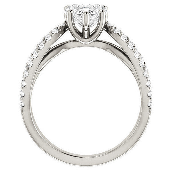 Heart shaped Moissanite Infinity Style Engagement Ring
