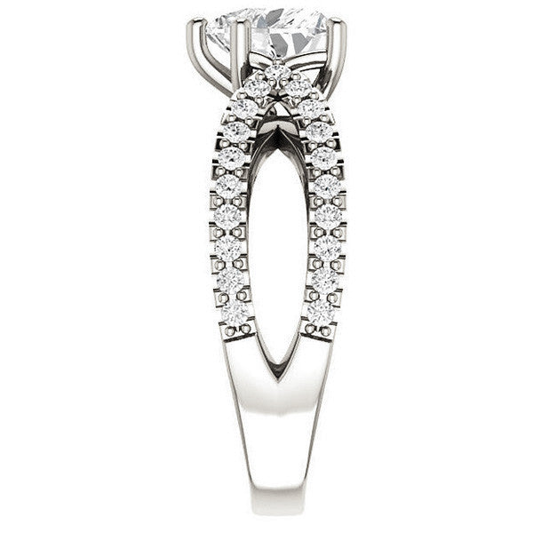 Heart shaped Moissanite Infinity Style Engagement Ring