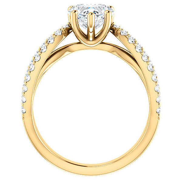 Heart shaped Moissanite Infinity Style Engagement Ring