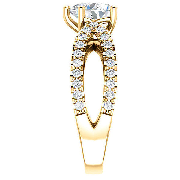 Heart shaped Moissanite Infinity Style Engagement Ring
