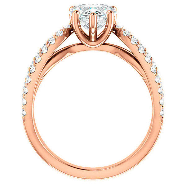 Heart shaped Moissanite Infinity Style Engagement Ring