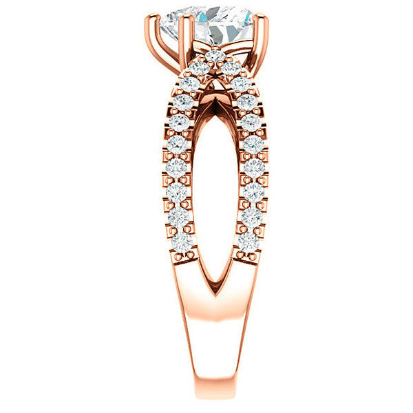 Heart shaped Moissanite Infinity Style Engagement Ring