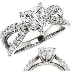 Heart shaped Moissanite Infinity Style Engagement Ring