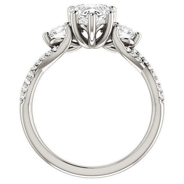 Heart Moissanite Infinity Style Engagement Ring