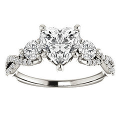 Heart Moissanite Infinity Style Engagement Ring
