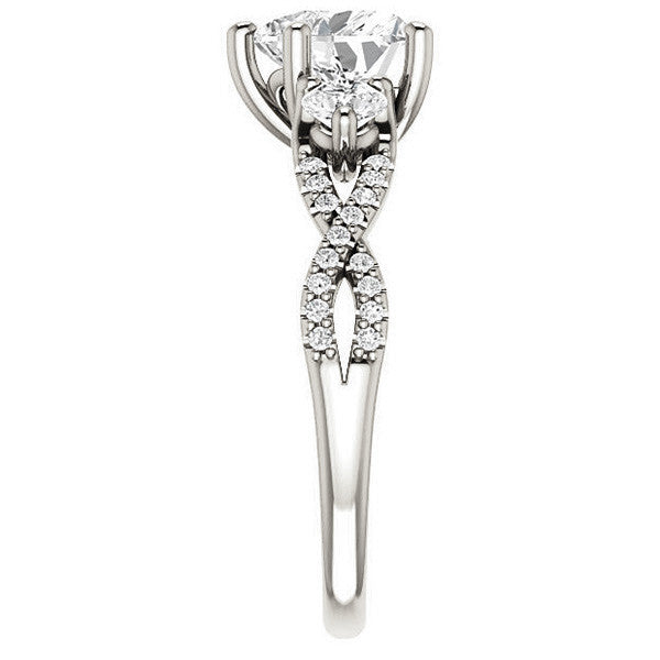 Heart Moissanite Infinity Style Engagement Ring