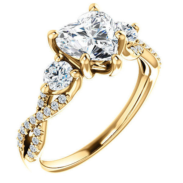 Heart Moissanite Infinity Style Engagement Ring