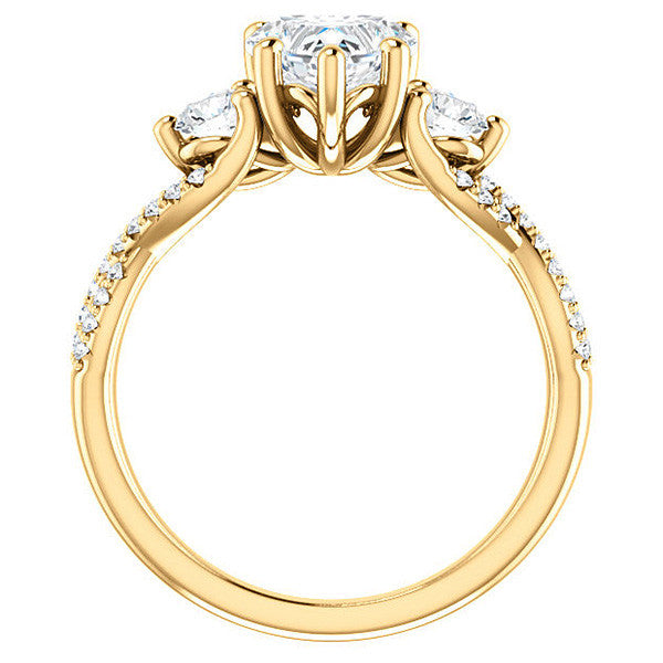 Heart Moissanite Infinity Style Engagement Ring